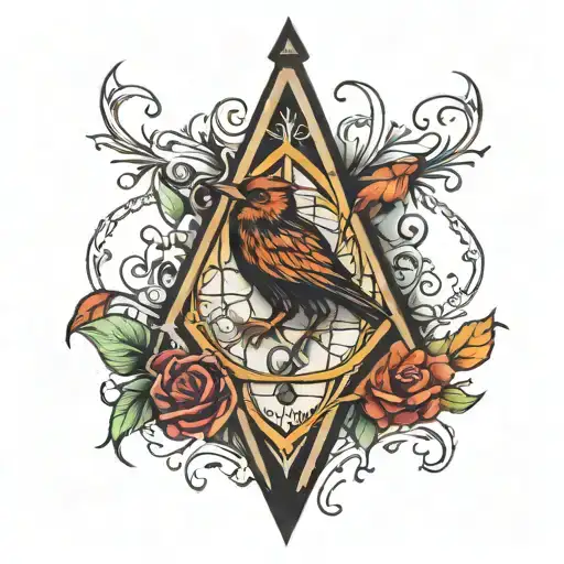Fawkes Harry Potter Deathly Hallows tattoo design idea