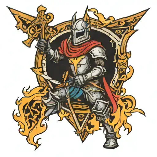 beacon stars bonfire knight siting tattoo design idea