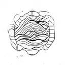 Mongolian mountain and edelweiss tattoo design idea