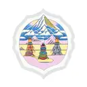 Mongolian mountain and edelweiss tattoo design idea