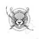 Mongolian mountain and edelweiss tattoo design idea