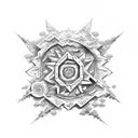 Mongolian mountain and edelweiss tattoo design idea