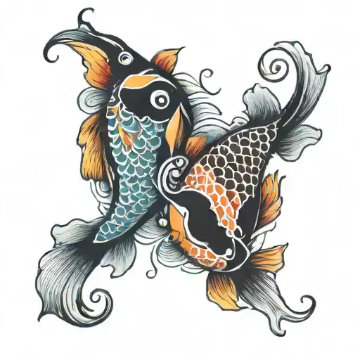 koi elestren yin yang koi fish tattoo design idea