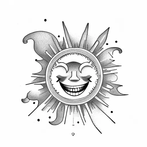 sunshine, smiley, happy tattoo design idea