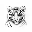 tiger cub, adorable, small tattoo design idea