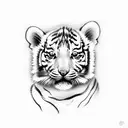 tiger cub, adorable, small tattoo design idea