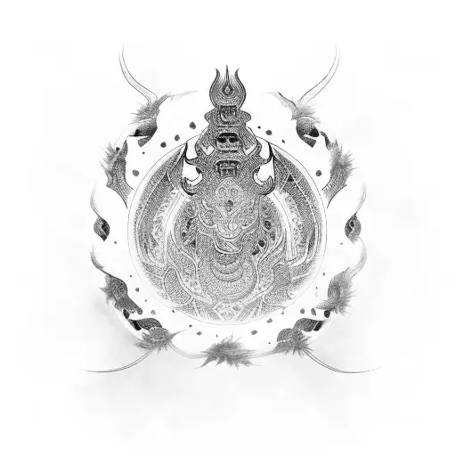 oriental style, asian style, tattoo, colored tattoo, feathered serpent, lotus tattoo design idea