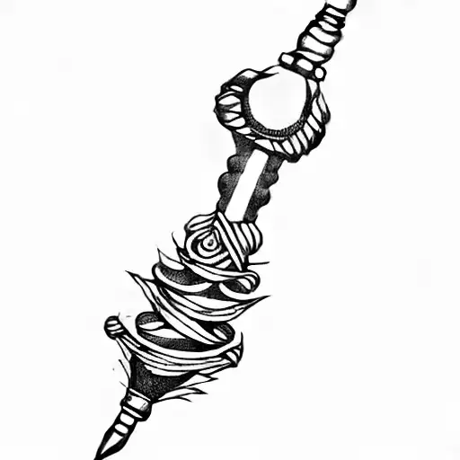 a wand tattoo design idea