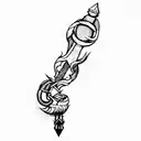 a wand tattoo design idea