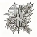 outline of Arizona with the ASU pitchfork over it  tattoo design idea