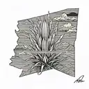 outline of Arizona with the ASU pitchfork over it  tattoo design idea