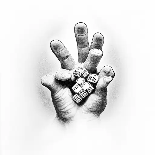 A cross made of praying hands holding a shot glass and dice tattoo design idea