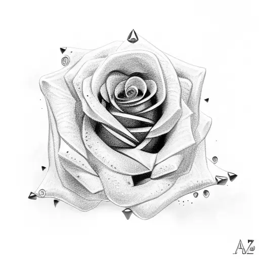 rose spikes bracelet tattoo design idea