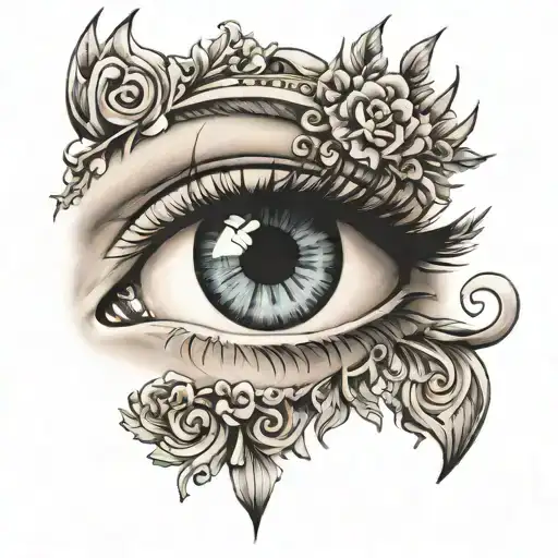 ultra realistic eye tattoo design idea
