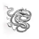 snake, roses and clouds with lightning  tattoo design idea