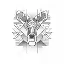 4 animal heads, two looking to the left and two looking to the right, in the shape of a totem tattoo design idea