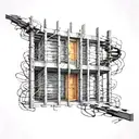 spiral barrier prison bars tattoo design idea