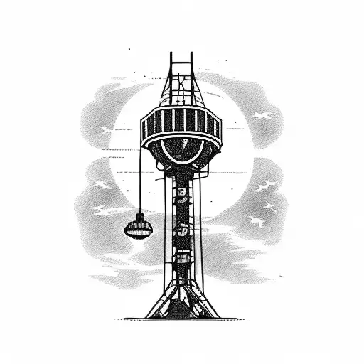 radio tower with Tennessee Volunteers logo tattoo design idea