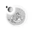 astronomy with one astronaut rising tattoo design idea