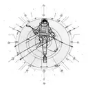 astronomy with one astronaut rising tattoo design idea