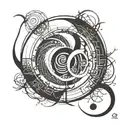 dirac equation enso symbol circleing tattoo design idea