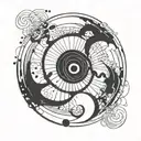 dirac equation enso symbol circleing tattoo design idea