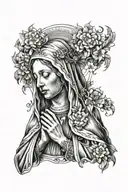 Virgin Mary crying tattoo design idea