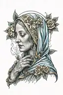 Virgin Mary crying tattoo design idea