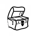 treasure chest emoji with a two tone rolex submariner tattoo design idea
