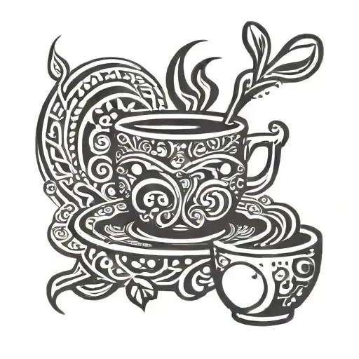 barista brewing coffee beans tattoo design idea