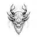 bison skull tattoo design idea