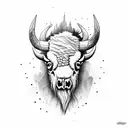 bison skull tattoo design idea