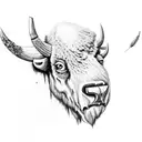 bison skull tattoo design idea