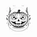 scarecrow with pumpkin head tattoo design idea