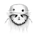 scarecrow with pumpkin head tattoo design idea