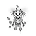 scarecrow with pumpkin head tattoo design idea