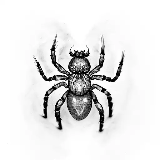 spider with capital latter s tattoo design idea