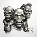 hear no evil speak no evil tattoo design idea