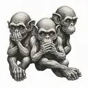 hear no evil speak no evil tattoo design idea
