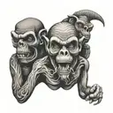 hear no evil speak no evil tattoo design idea