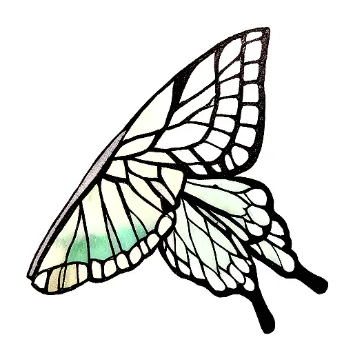 broken butterfly wing tattoo design idea