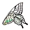 broken butterfly wing tattoo design idea