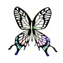 broken butterfly wing tattoo design idea