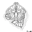 broken butterfly wing tattoo design idea