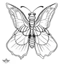 broken butterfly wing tattoo design idea