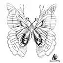 broken butterfly wing tattoo design idea