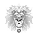 Lion head with Leo zodiac sign and Leo Star constellation kind of behind the lion head tattoo design idea