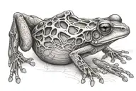 a dissected frog tattoo design idea