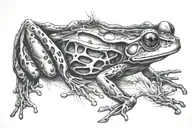 a dissected frog tattoo design idea