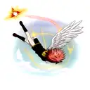 icarus falling from sky doing magic tattoo design idea